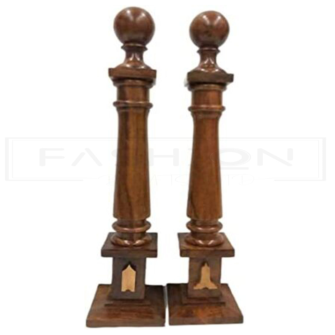 Handmade Masonic Wood Columns Senior Warden and Junior Warden emblems sold as Pair, Masonic