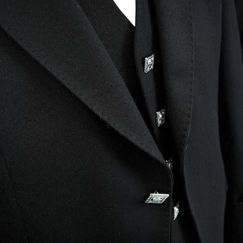 Men's Argyle Kilt Jacket With Vest Serge Wool Wedding Jacket Custom Kilt Jacket - Chest Sizes 30" to 54''