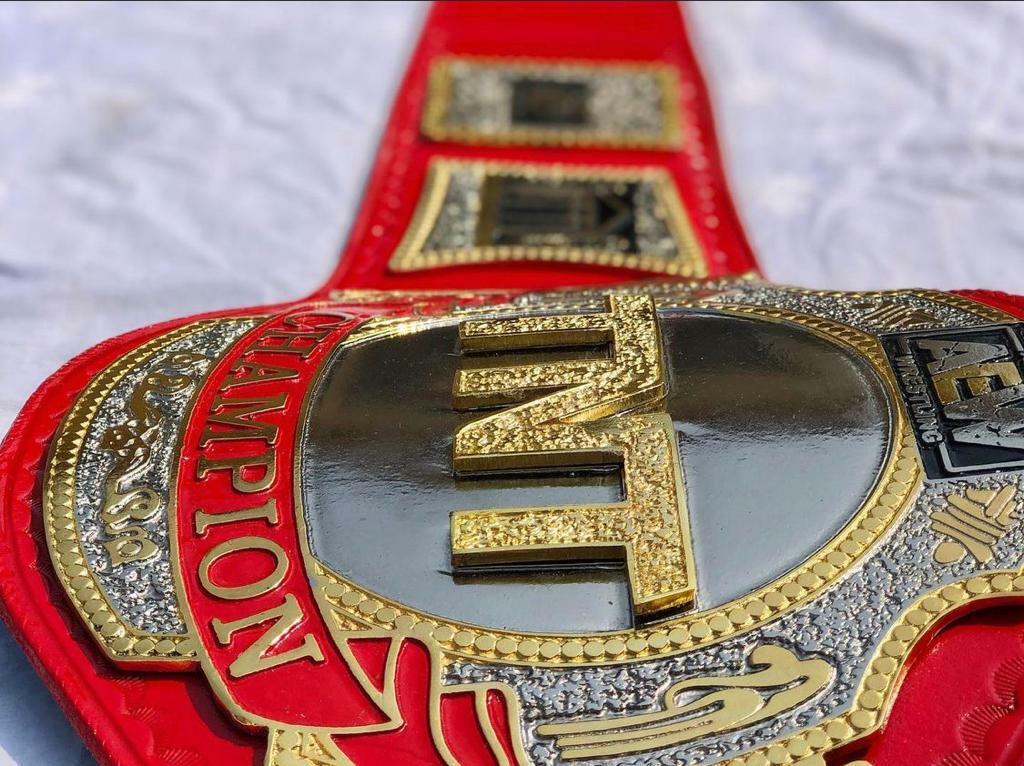 AEW TNT Red Wrestling Championship Replica Title Adult Size Brass Belt 2mm